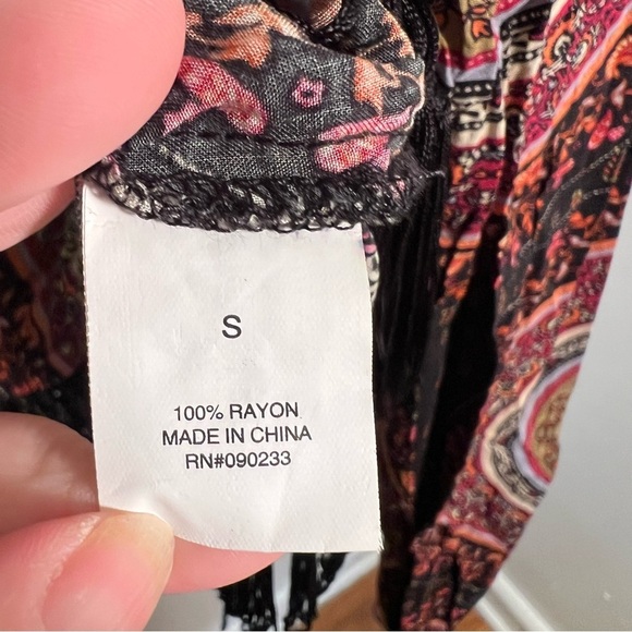 Gypsy Warrior Crop Top Fringe Mandala Print S - Picture 11 of 11